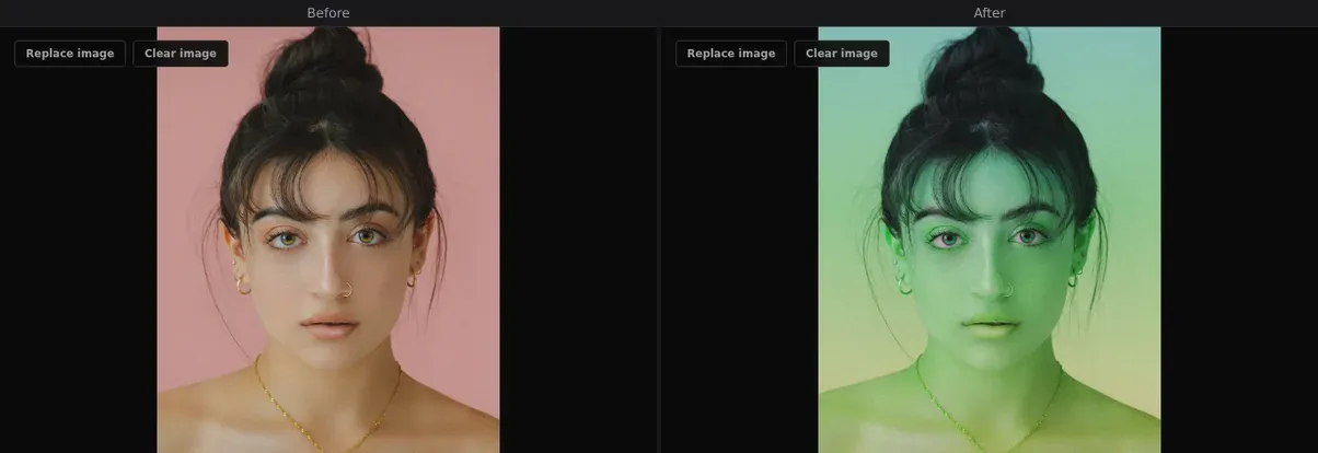 Hue Shift — before and after comparison