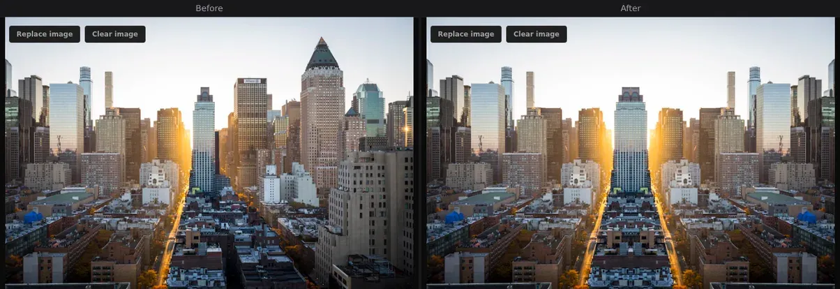 Mirror — before and after comparison