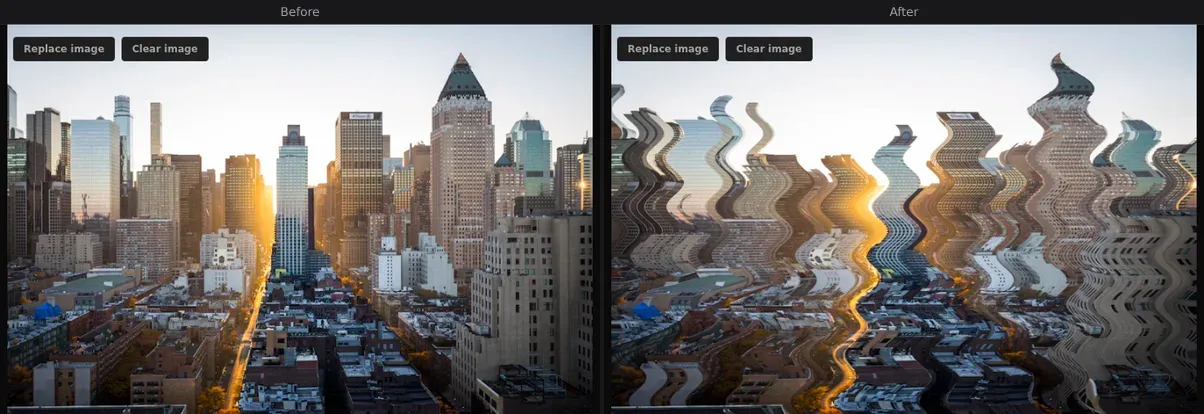 Wave — before and after comparison